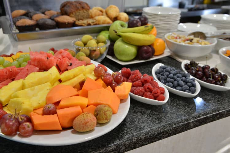 The breakfast buffet